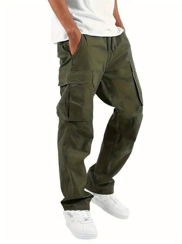 2025Mens Casual Jogger Pants Relaxed Fit Cargo Pants Drawstring Sweatpants Hiking Outdoor Twill Sport Pants thumbnail 5