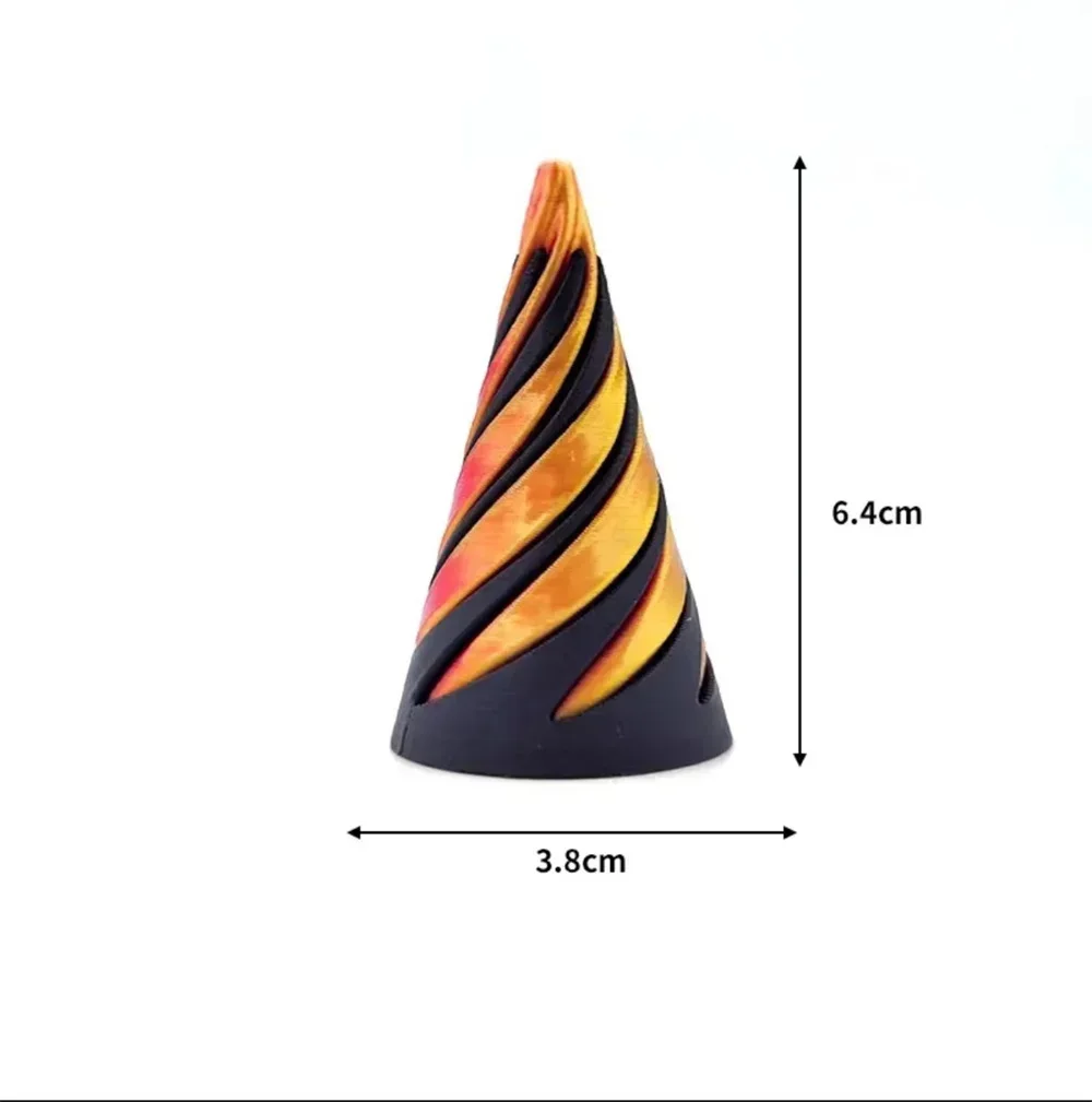 3D Printed Spiral Cone Toy Impossible Pyramid Passthrough Sculpture Pass Through Pyramid Toy Mini Vortex Thread Illusion HOT thumbnail 5