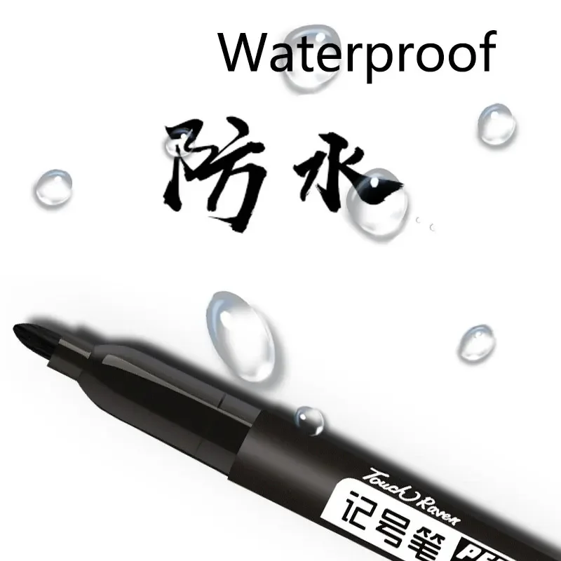 1-20Pcs Permanent Marker Pen Drawing Markers Oil-Based Waterproof Black Blue Red Ink Sketch Pens Stationery Art School Supplies thumbnail 2