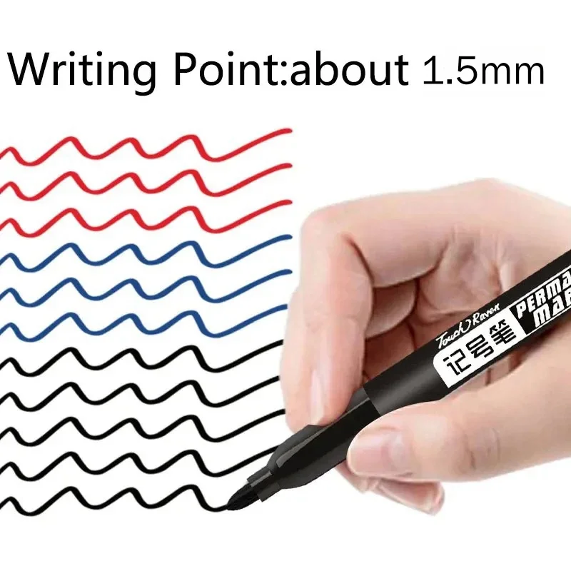 1-20Pcs Permanent Marker Pen Drawing Markers Oil-Based Waterproof Black Blue Red Ink Sketch Pens Stationery Art School Supplies thumbnail 5