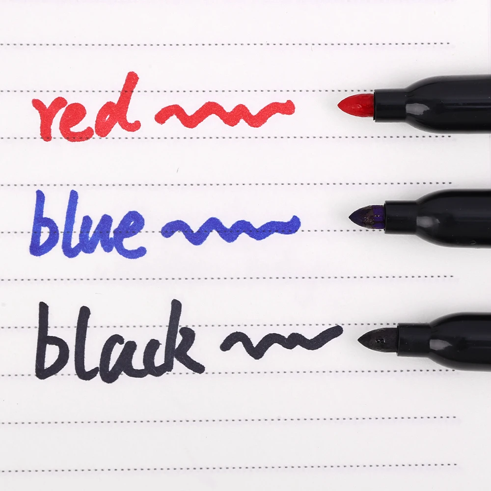 1-20Pcs Permanent Marker Pen Drawing Markers Oil-Based Waterproof Black Blue Red Ink Sketch Pens Stationery Art School Supplies thumbnail 3
