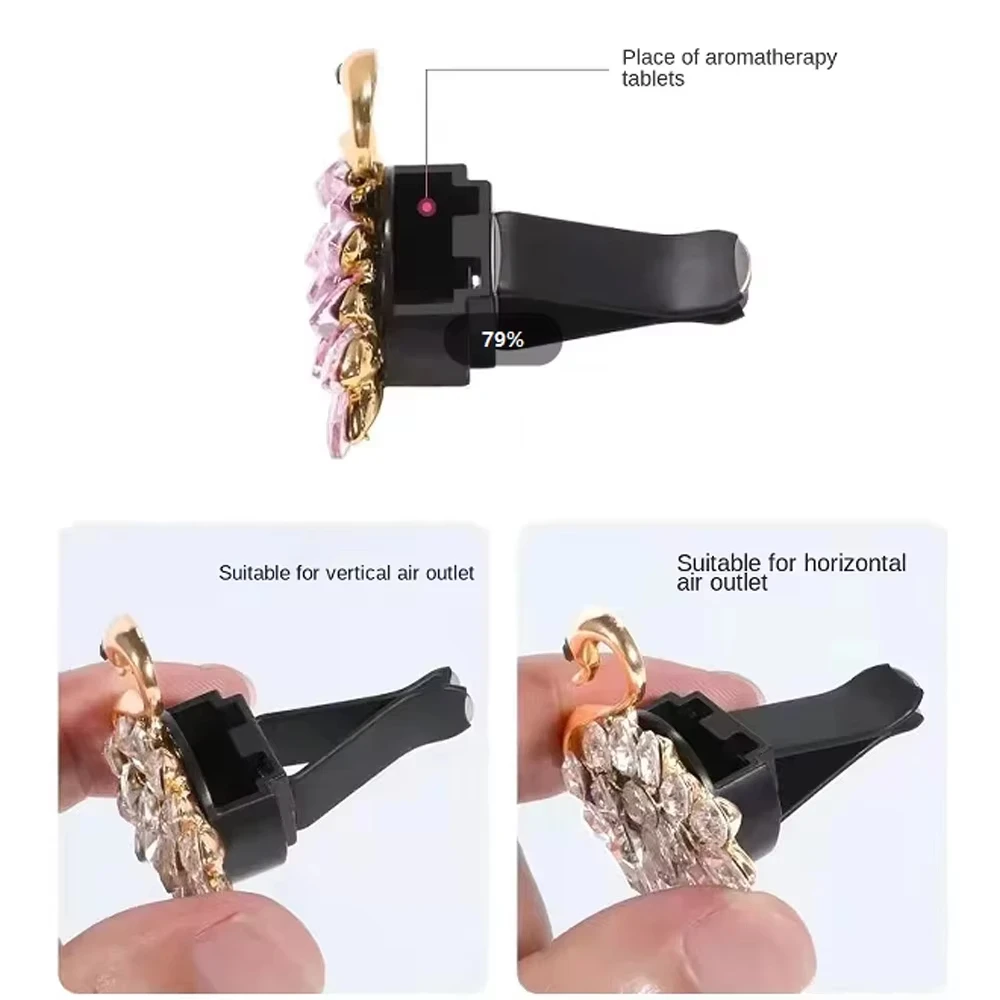 2Pcs Car Perfume Clip Flower Car Outlet Vent Perfume Clips Air Freshener Peach Blossom Aroma Diffuser Car Interior Decoration thumbnail 6