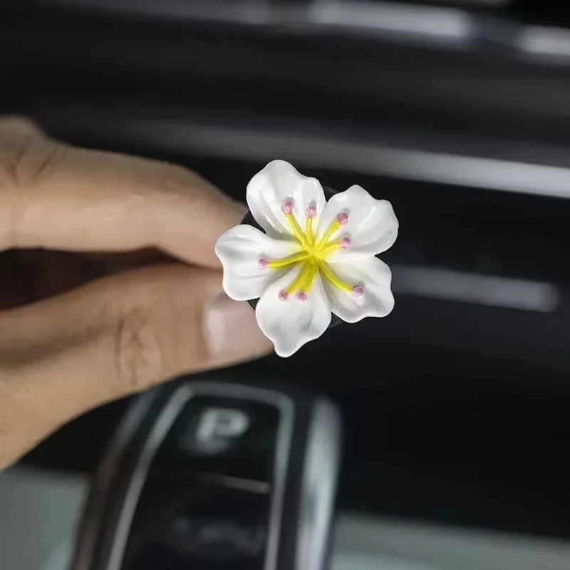 2Pcs Car Perfume Clip Flower Car Outlet Vent Perfume Clips Air Freshener Peach Blossom Aroma Diffuser Car Interior Decoration thumbnail 4