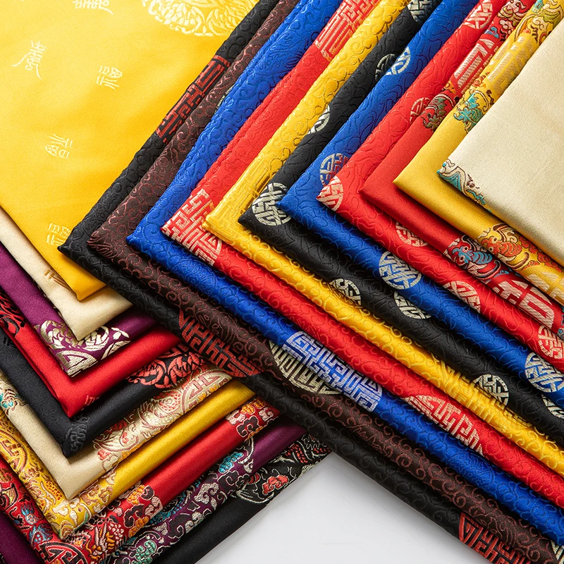 Chinese Style Jacquard Brocade Fabric Dragon By The Meter for Dress Cheongsam Hanfu Bags Pillow Sewing Women Cloth Smooth Red thumbnail 3
