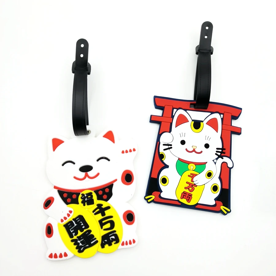 1pc/2pcs/3pcs Zhaocai Cat luggage tag pendant travel essential airport luggage anti loss ID tag luggage name unisex thumbnail 5