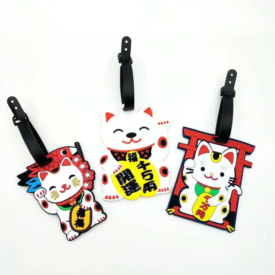 1pc/2pcs/3pcs Zhaocai Cat luggage tag pendant travel essential airport luggage anti loss ID tag luggage name unisex thumbnail 4