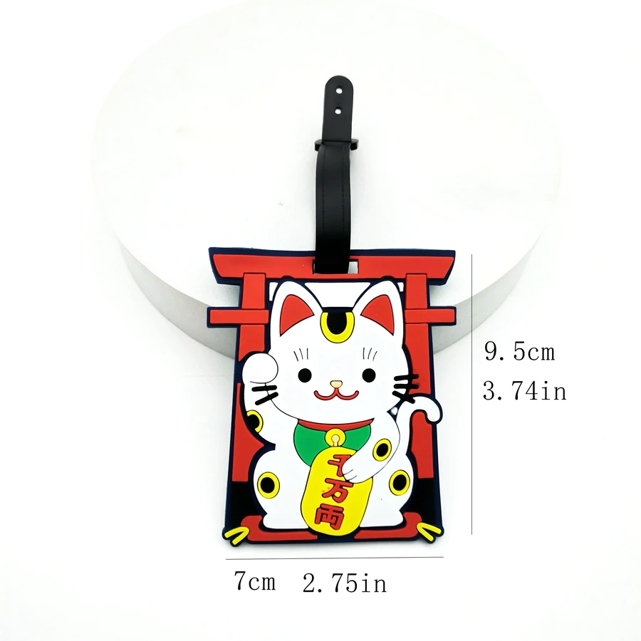 1pc/2pcs/3pcs Zhaocai Cat luggage tag pendant travel essential airport luggage anti loss ID tag luggage name unisex thumbnail 6