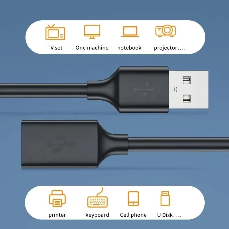 0.5/1/2/3/5 M USB Extension Cable 3.0 Data Cord For Laptop TV SSD 3 0 Male to Female Computer Camera Printer Connector thumbnail 4