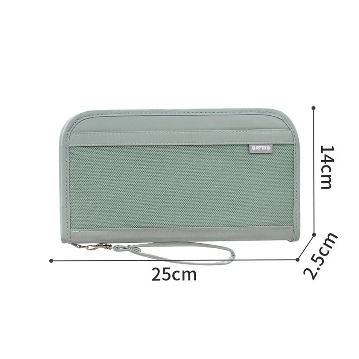 Travel RFID ID Bag Boarding Passport Air Ticket Storage Bag Lightweight Large Capacity Multi-function Wallet with Handheld Strap thumbnail 2