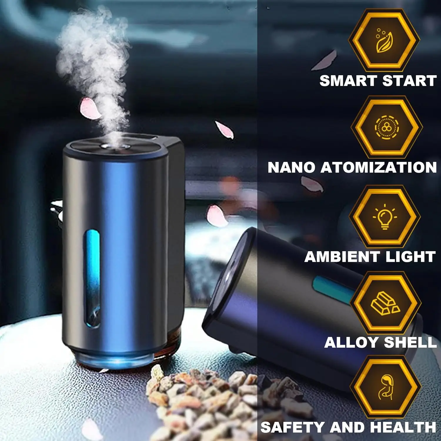 Air Freshener In The Car Aroma Diffuser 3 Levels Of Adjustable Intelligent Rechargeable Fragrance Diffuser Interior Car Accessor thumbnail 2