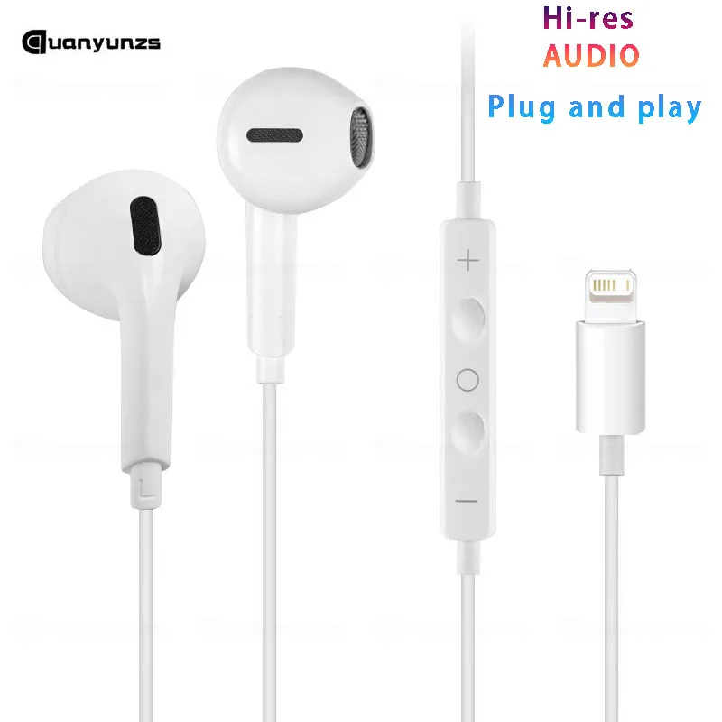 Type c Wired Earphones Cable Earbuds for Apple Lightning Headphones for Iphone 5 6 8 7 Plus X XS MAX XR 10 11 12 13 14 Pro 15 16 thumbnail 2