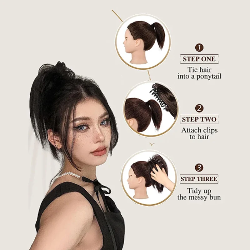 Synthetic Wig Hair Clip Fluffy Natural Increase Hair Volume Wig Hair Rope Personalized Hairpin Hair  Accessory for Women thumbnail 6