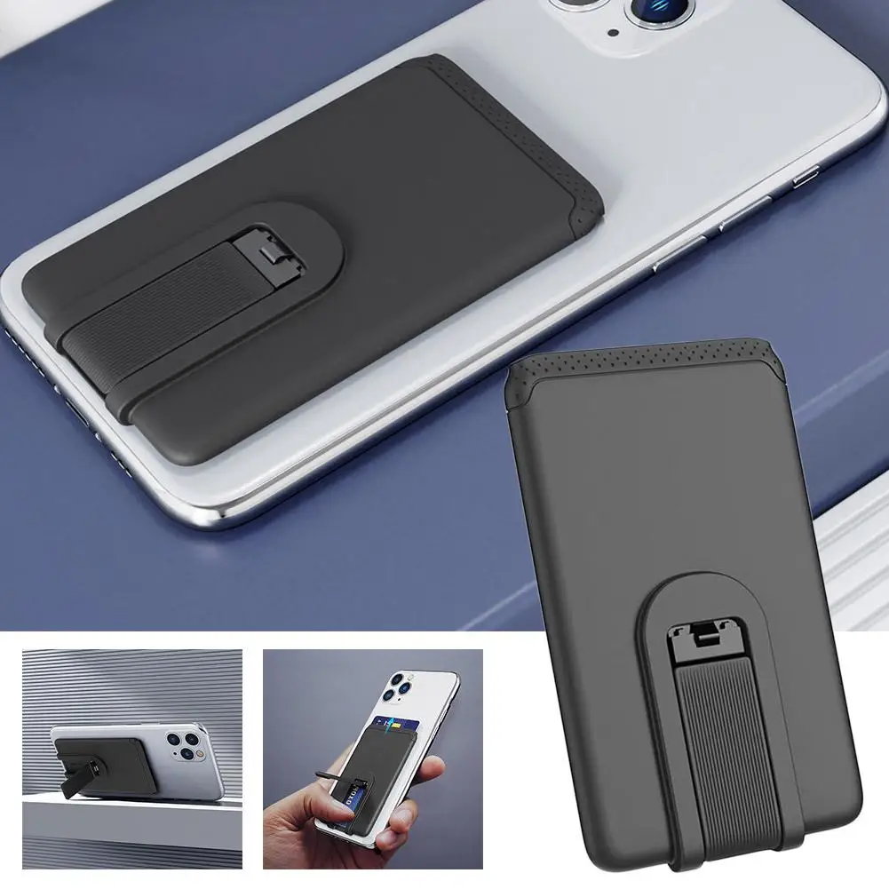 Silicone Phone Card Holder Mobile Cell Phone Stand Credit Cardholder Fashion Adhesive Sticker Pocket for Iphone Samsung thumbnail 6