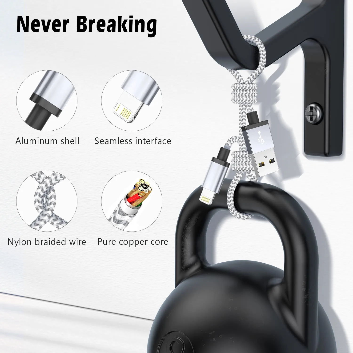 Fast Charging USB Charger Cable For iPhone 14 13 12 11 Xs Max Xr X 8 7 6 Plus  iPad Origin Mobile Phone Long Data Cord 1m 2m 3m thumbnail 5