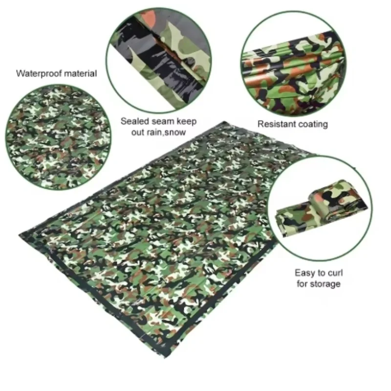 PE Emergency Sleeping Bag Camouflage Waterproof Portable Survival 120x200cm Sleeping Bag for Outdoor Camping Hiking Adventure thumbnail 3