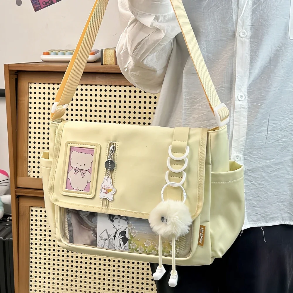 Y2K Japanese Harajuku School Bags for Teenage Girls New 2024 Transparent Itabag Crossbody Bag DIY Badges Display Plate Ita Bag thumbnail 3