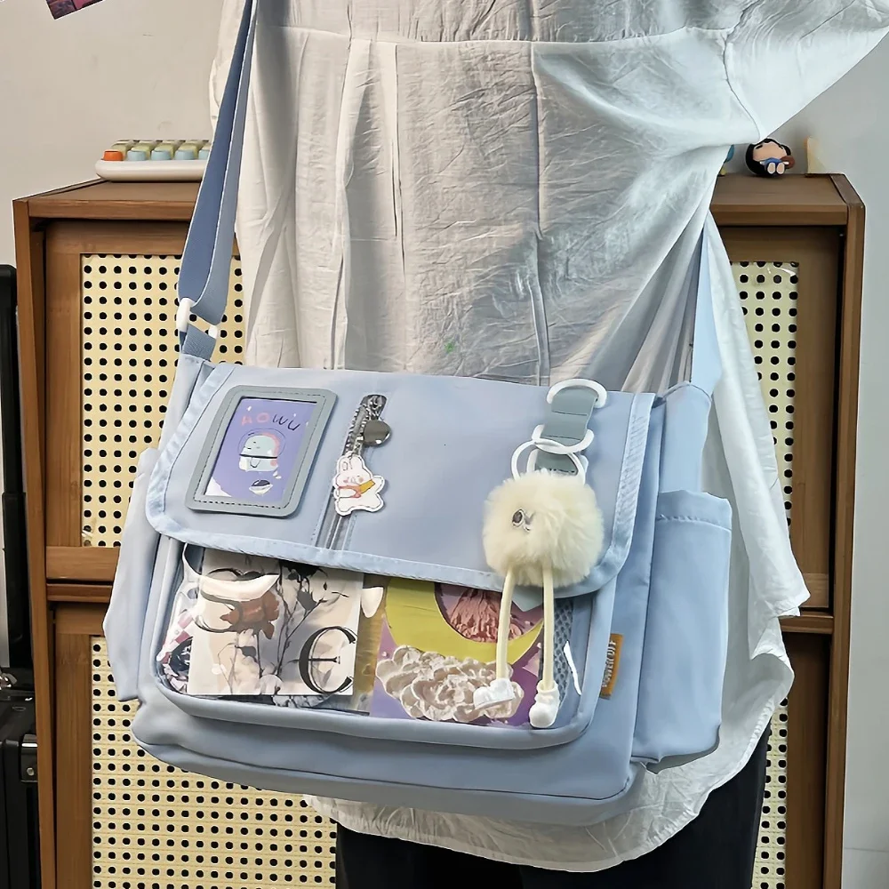 Y2K Japanese Harajuku School Bags for Teenage Girls New 2024 Transparent Itabag Crossbody Bag DIY Badges Display Plate Ita Bag thumbnail 2