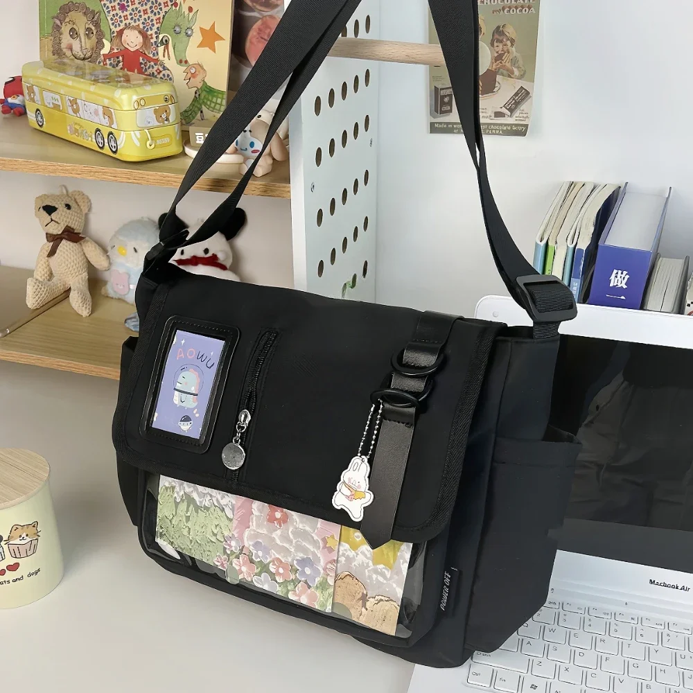 Y2K Japanese Harajuku School Bags for Teenage Girls New 2024 Transparent Itabag Crossbody Bag DIY Badges Display Plate Ita Bag thumbnail 4