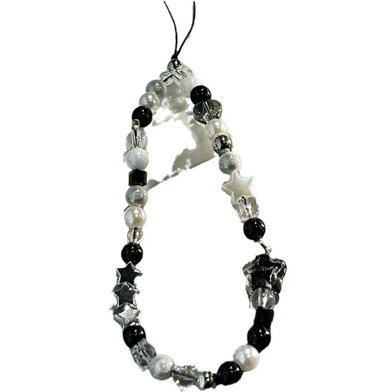 Korean Cute Star Pearl Beaded Phone Chain Hanging Cord Phone Charms Phone Strap Summer Handmade Mobile Lanyard Jewelry Gift thumbnail 3