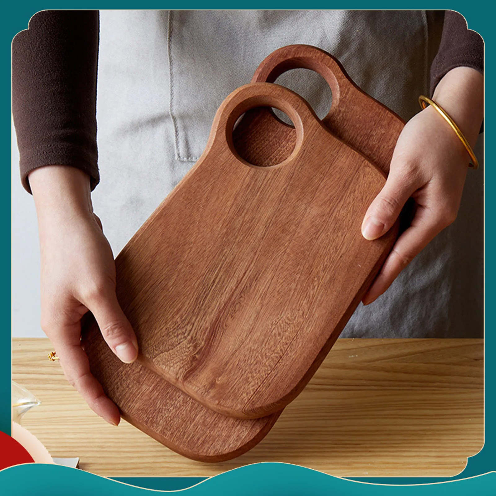 Carved Wooden Cutting Board Fruit Water Cup Wooden Cutting Board Children'S Dining Plate Cutting Board Steak Cutting Board