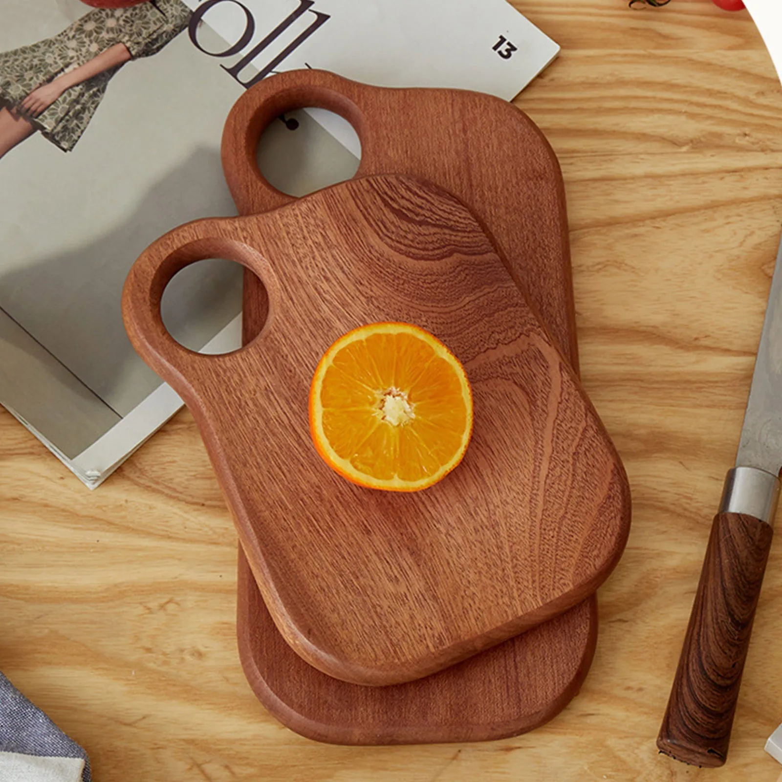 Carved Wooden Cutting Board Fruit Water Cup Wooden Cutting Board Children'S Dining Plate Cutting Board Steak Cutting Board thumbnail 4