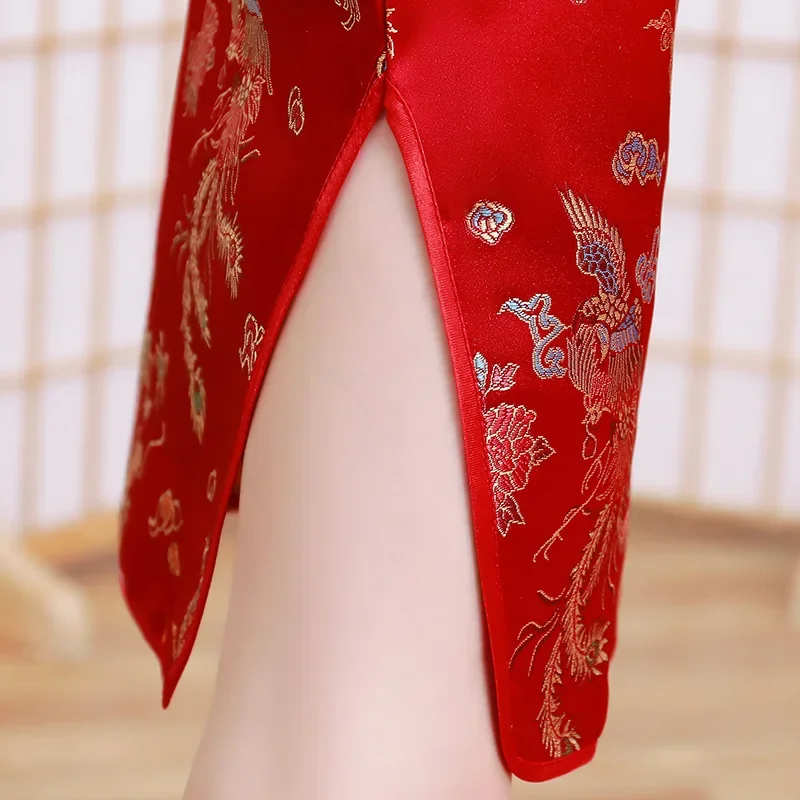 Summer Children's Cheongsam Modern Party Girls Dresses Fashion Girl Dress Vestidos Chinese Style Baby Qipao Princess Clothing thumbnail 4
