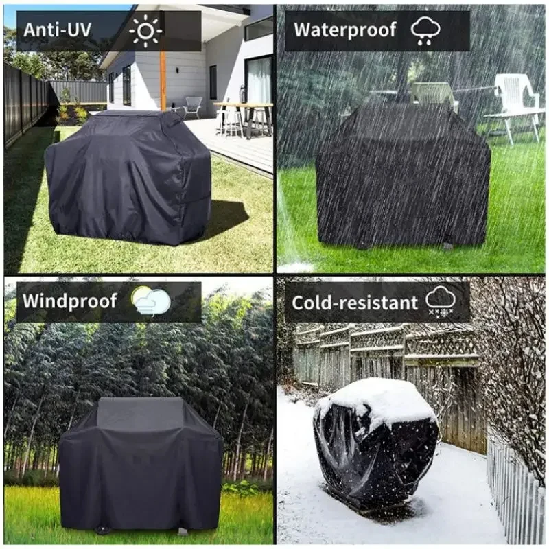 Heavy Duty Bbq Grill Cover For Outdoor Grill  Fire Pit Stove BBQ Covers  Outdoor Rain UV Protective Barbecue Cover thumbnail 4