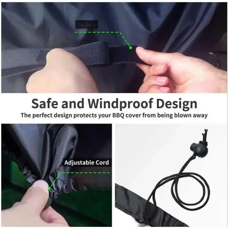 Heavy Duty Bbq Grill Cover For Outdoor Grill  Fire Pit Stove BBQ Covers  Outdoor Rain UV Protective Barbecue Cover thumbnail 3