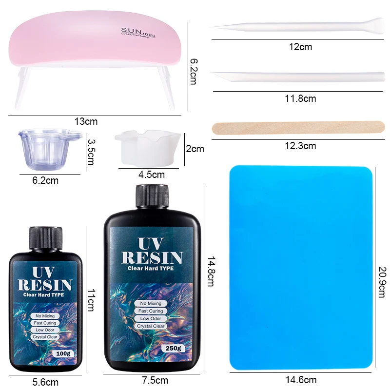 100g/250g Clear UV Resin Kit Hard Type One Minute Ultraviolet Solar Fast Curing Epoxy Resin for Casting Molds Jewelry Craft DIY thumbnail 2