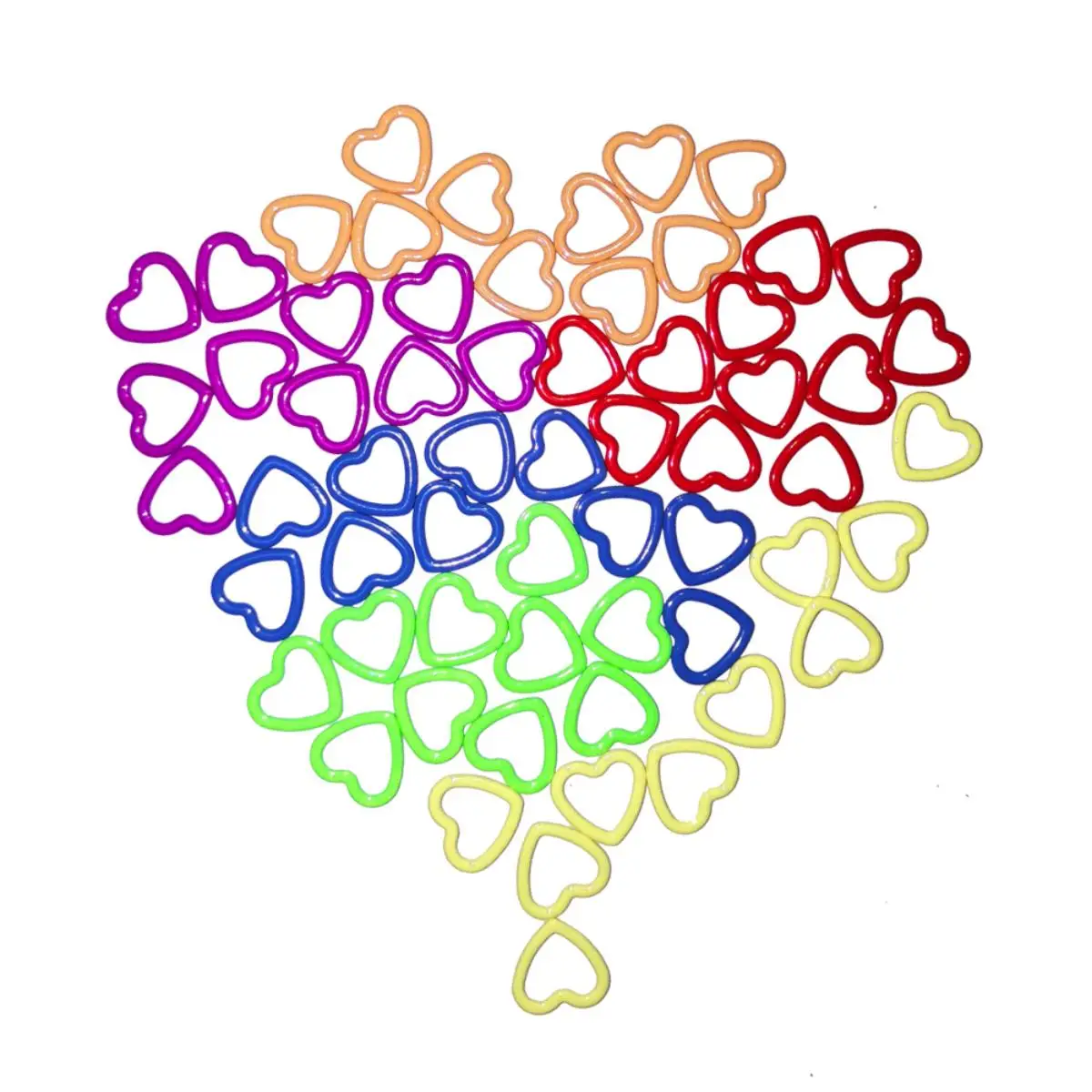 60PCS Heart-Shaped Colorful Metal Crochet Stitch Markers for knitting Clothing Tag DIY Craft Project with Storage Box thumbnail 6