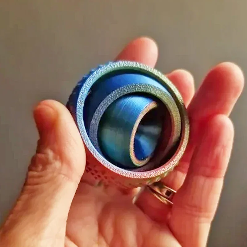 New 3D Printed Rotating Ball Toy O-Shaped Universal Fingertip Gyroscope Gravity Rotation Anxiety Relief Decompression Cool Toy thumbnail 4