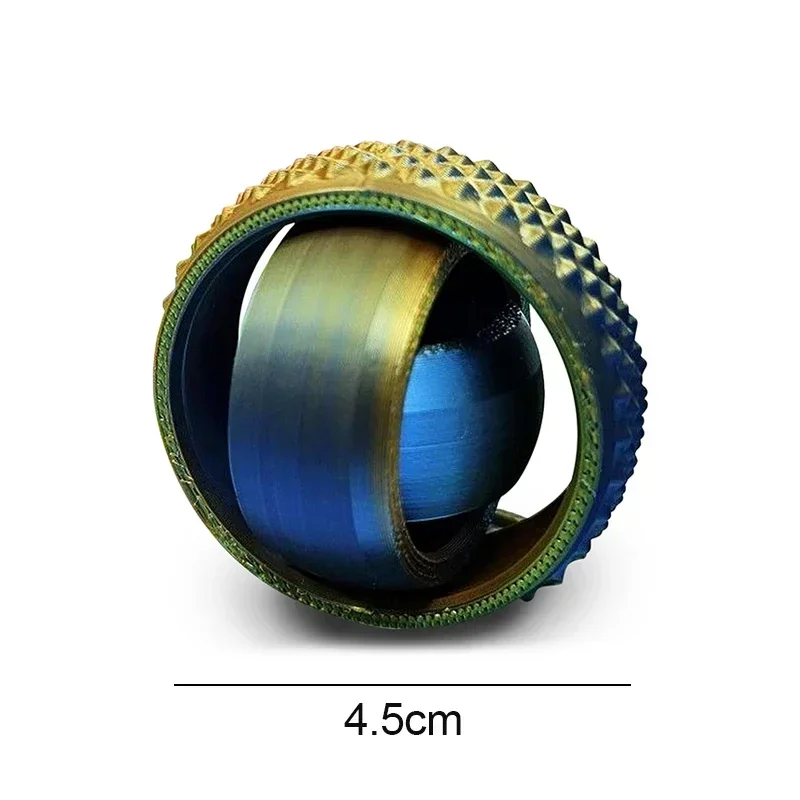New 3D Printed Rotating Ball Toy O-Shaped Universal Fingertip Gyroscope Gravity Rotation Anxiety Relief Decompression Cool Toy thumbnail 5