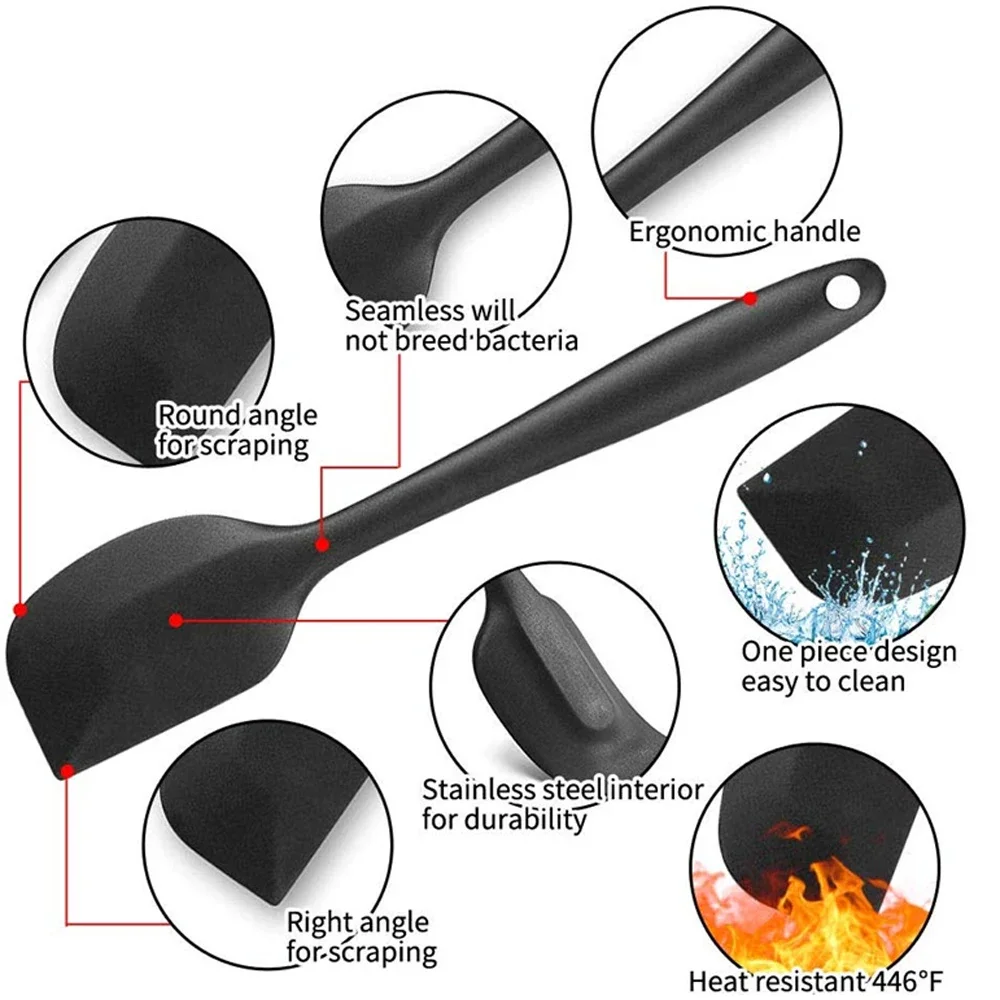 6Pcs Silicone Spatula Set Food Grade Non Stick Heat Resistant Spatulas Turner for Cooking Baking Mixing Baking Tools thumbnail 2