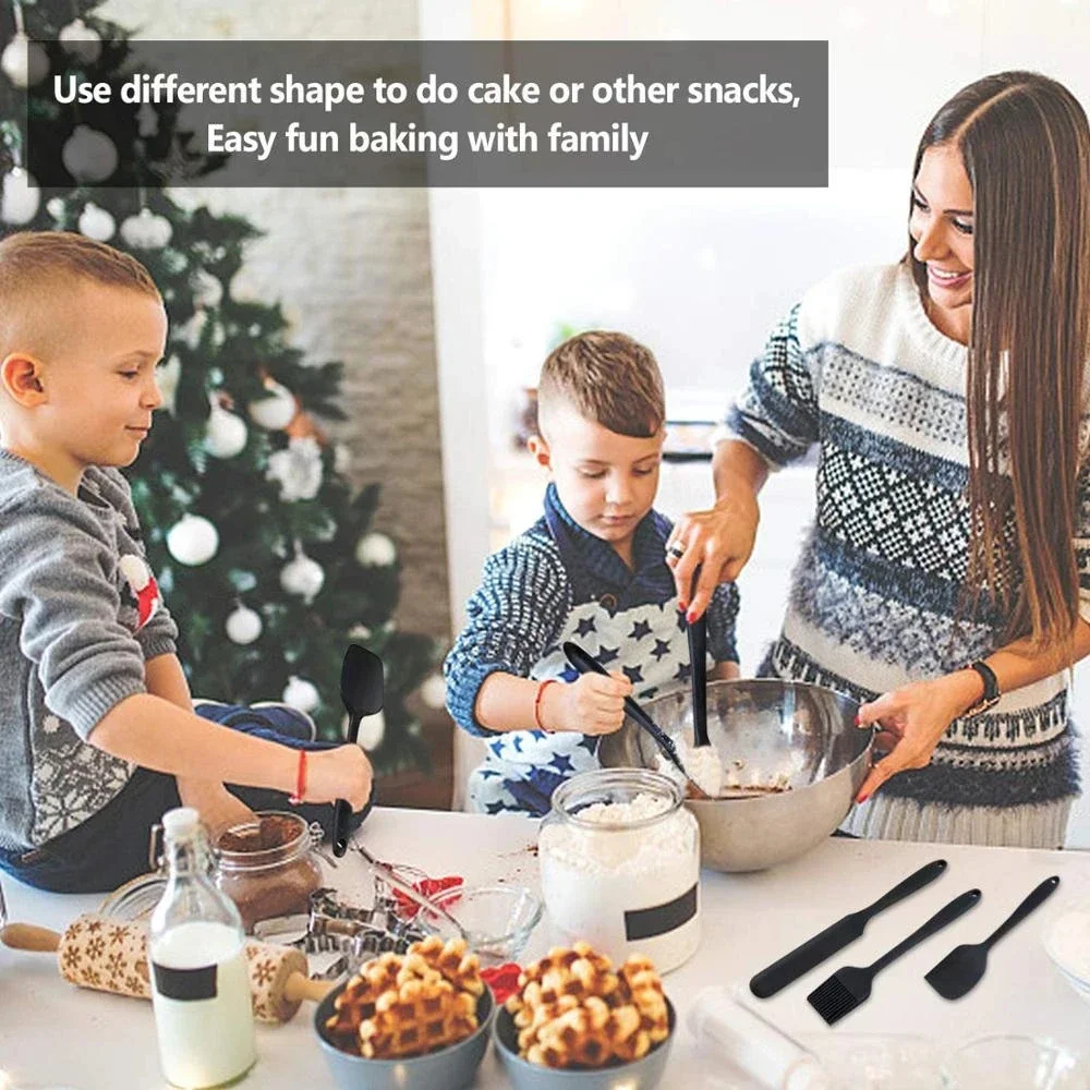6Pcs Silicone Spatula Set Food Grade Non Stick Heat Resistant Spatulas Turner for Cooking Baking Mixing Baking Tools thumbnail 3