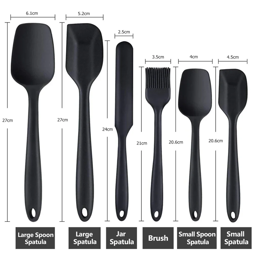 6Pcs Silicone Spatula Set Food Grade Non Stick Heat Resistant Spatulas Turner for Cooking Baking Mixing Baking Tools thumbnail 6