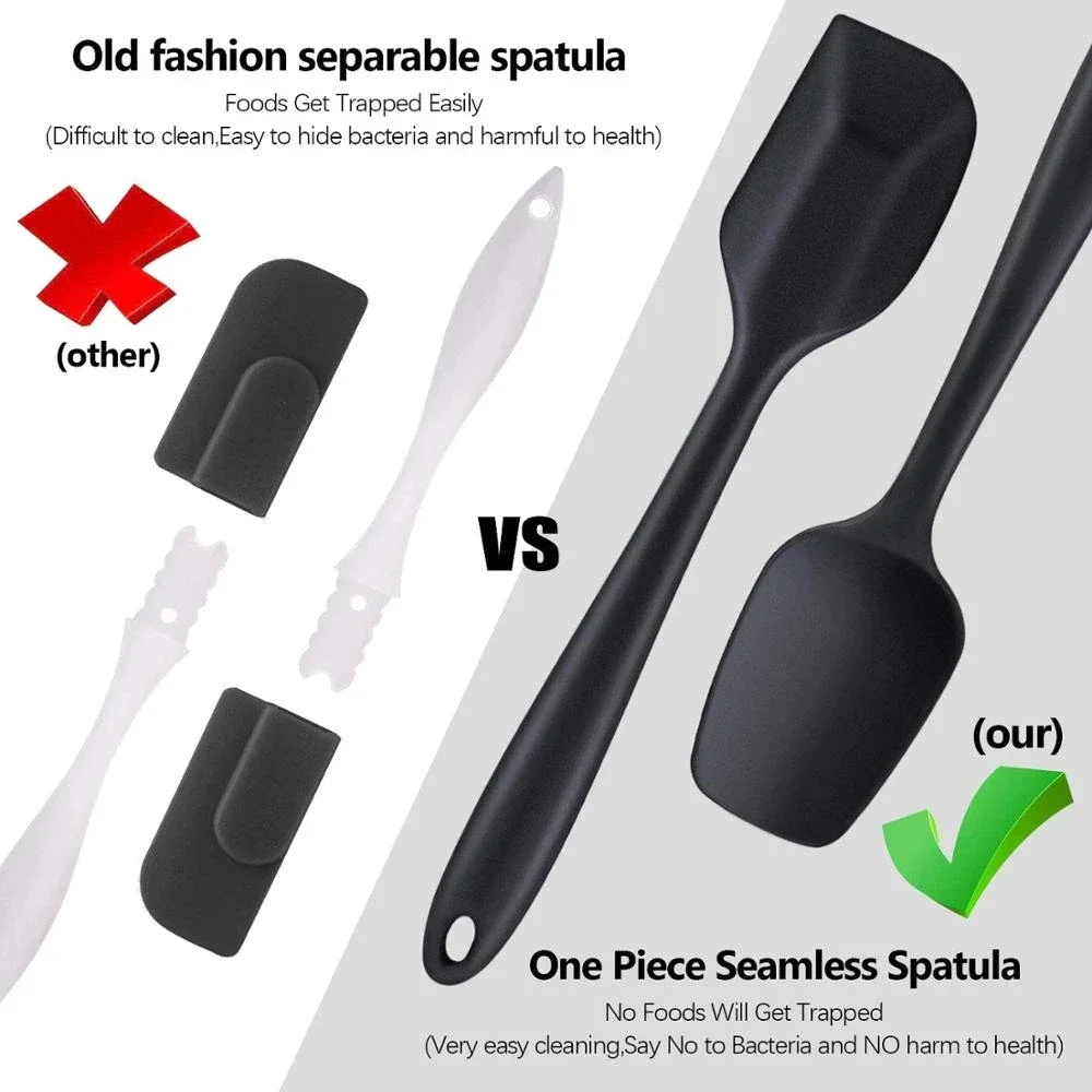 6Pcs Silicone Spatula Set Food Grade Non Stick Heat Resistant Spatulas Turner for Cooking Baking Mixing Baking Tools thumbnail 4