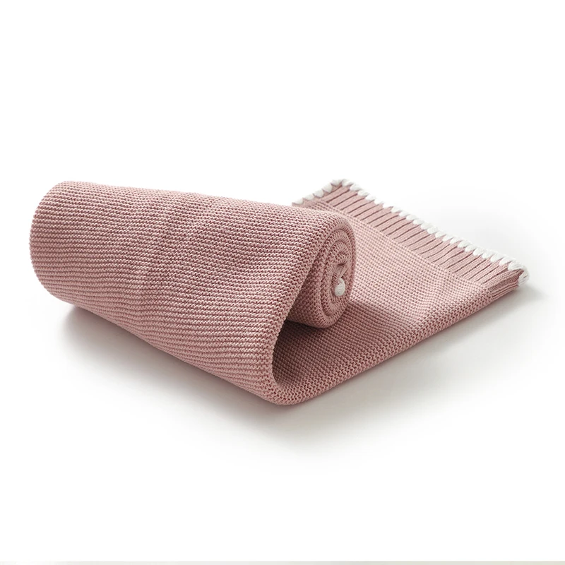 Solid Baby Receiving Blankets for Girl & Boy 90*70cm Knitting Newborn Netural Dual-Use Crib Nap Bedding Sheets Children Cellular thumbnail 3