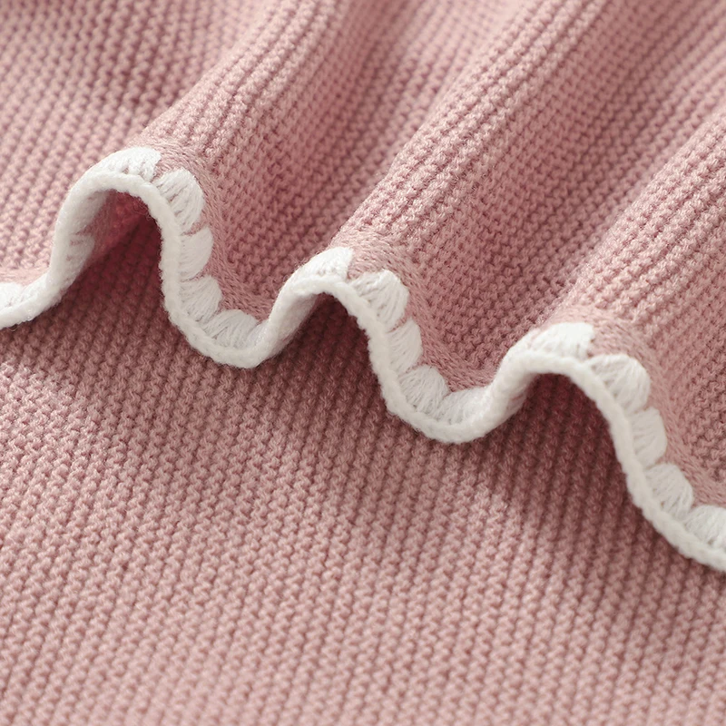 Solid Baby Receiving Blankets for Girl & Boy 90*70cm Knitting Newborn Netural Dual-Use Crib Nap Bedding Sheets Children Cellular thumbnail 5