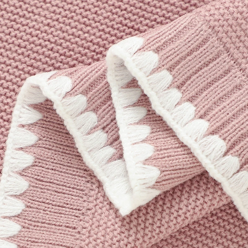 Solid Baby Receiving Blankets for Girl & Boy 90*70cm Knitting Newborn Netural Dual-Use Crib Nap Bedding Sheets Children Cellular thumbnail 6