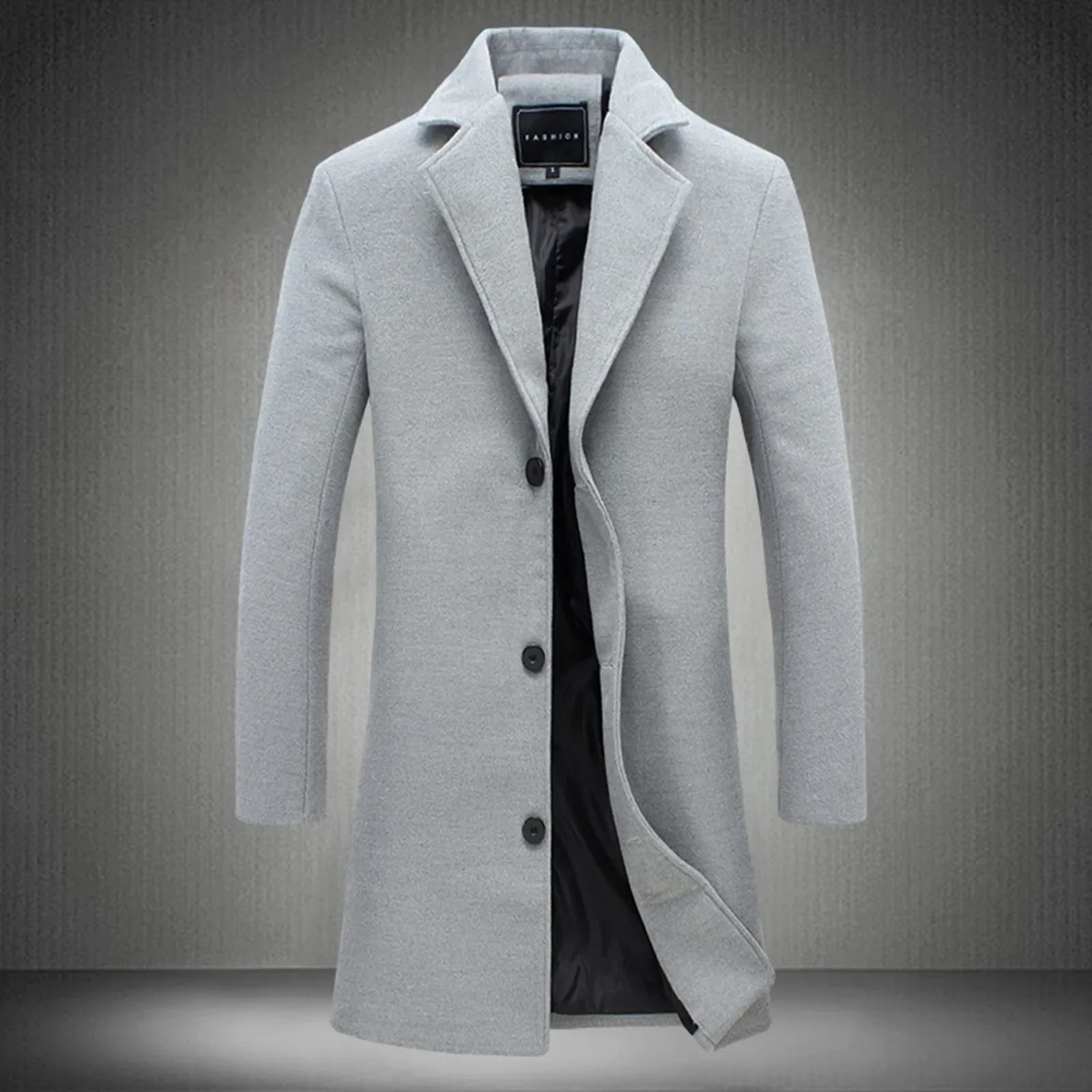 2025 Fashion Men Wool & Blends Mens Casual Business Trench Coat Mens Leisure Overcoat Male Punk Style Blends Dust Coats Jackets thumbnail 5