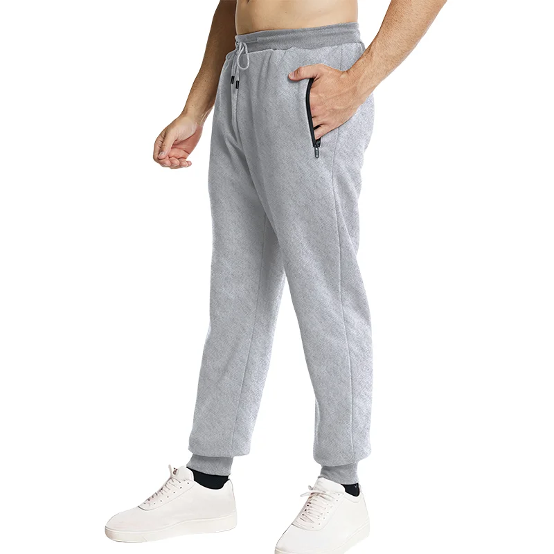 New Sweatpants Side Zipper Pockets Men Joggers Track Pants Elastic Waist Sport Casual Trousers Baggy Fitness Gym Clothing thumbnail 3
