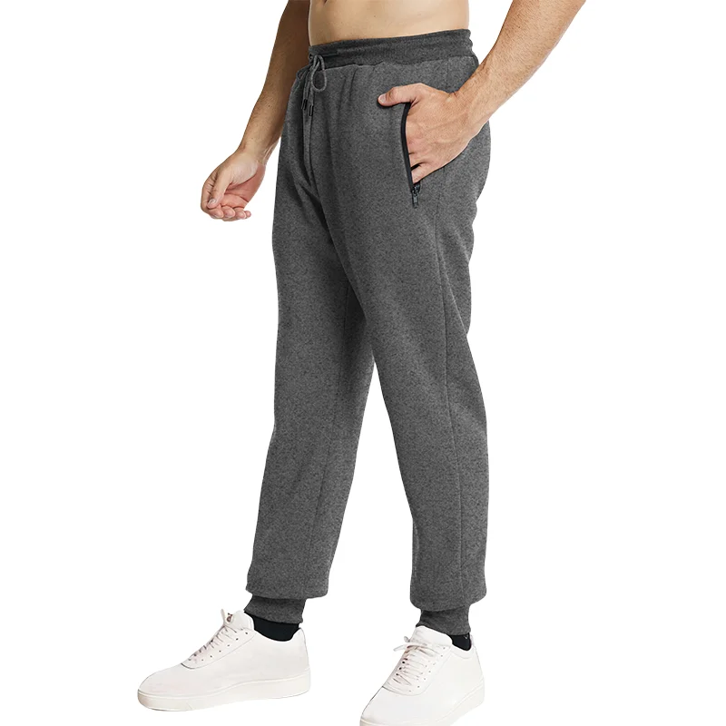 New Sweatpants Side Zipper Pockets Men Joggers Track Pants Elastic Waist Sport Casual Trousers Baggy Fitness Gym Clothing thumbnail 2