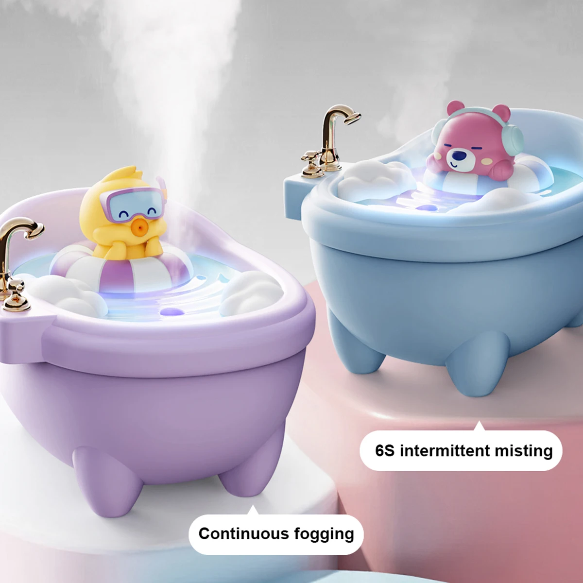 Tub Air Humidifier with Small Spray Hydration, Silent USB Aromatherapy Diffuser for Bedroom, Desktop, Car, Home, and Office Use thumbnail 3