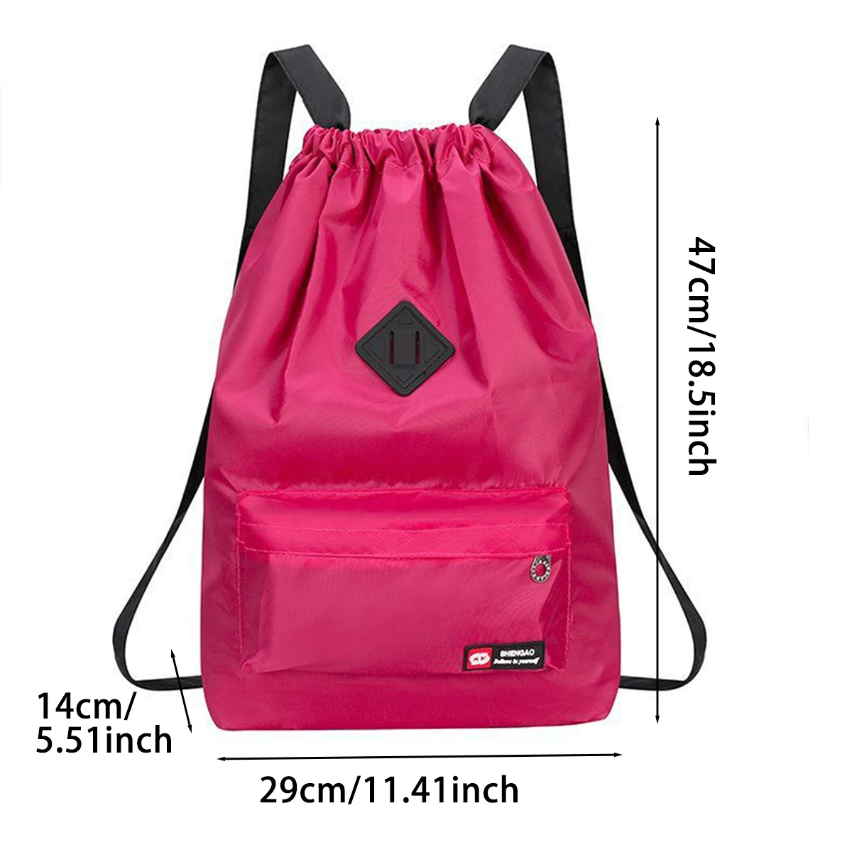 Women's Outdoor Oxford Cloth Drawstring Bag Lightweight Nylon Sports Travel Backpack Large Capacity Versatile Hiking Bag thumbnail 3