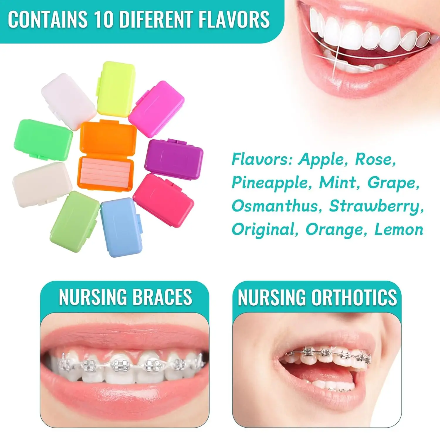 10 Boxes Dental Orthodontic Relief Wax for Bracket Patient Relief Protect Lips and Gums Irritation Fruit Flavour Wax thumbnail 5