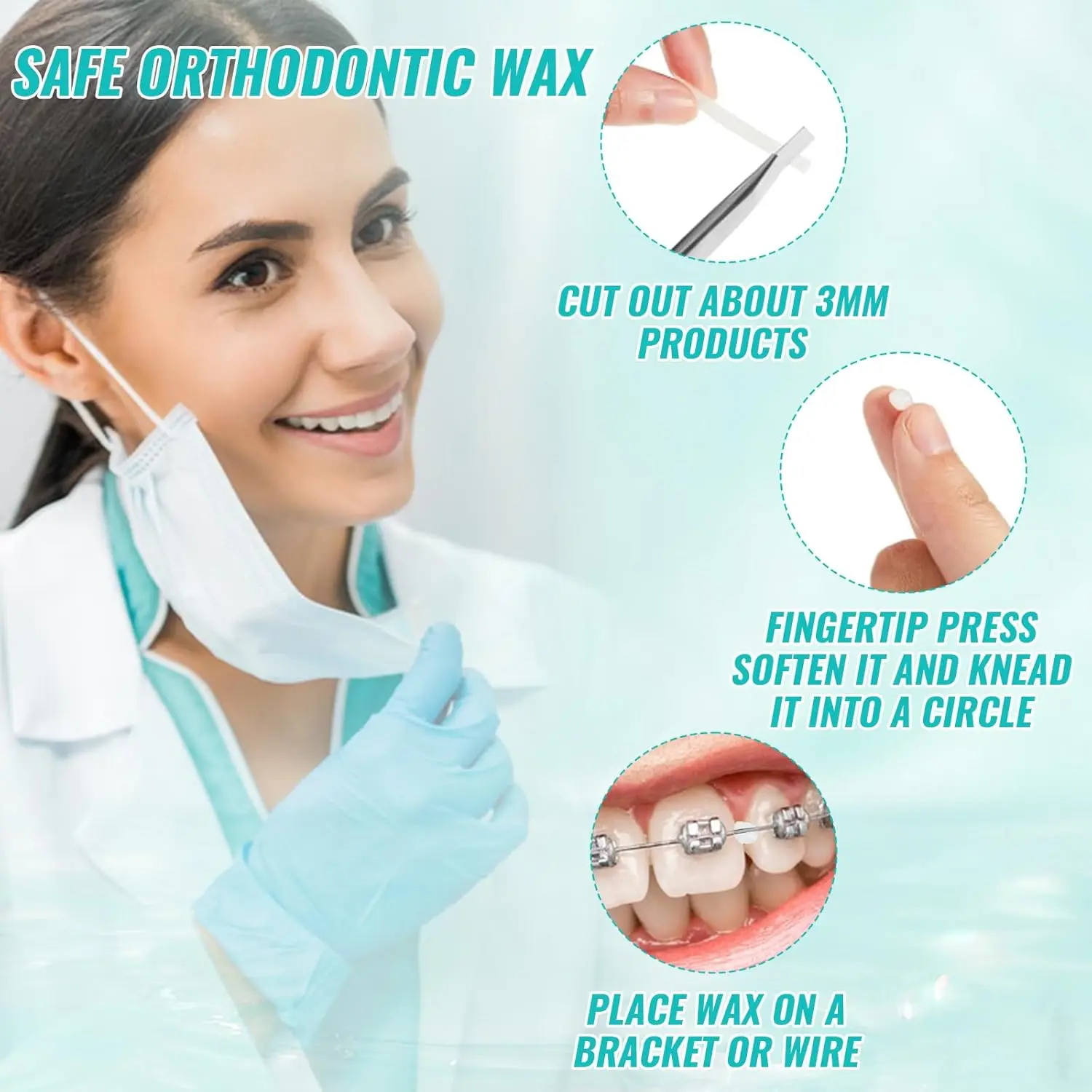 10 Boxes Dental Orthodontic Relief Wax for Bracket Patient Relief Protect Lips and Gums Irritation Fruit Flavour Wax thumbnail 4