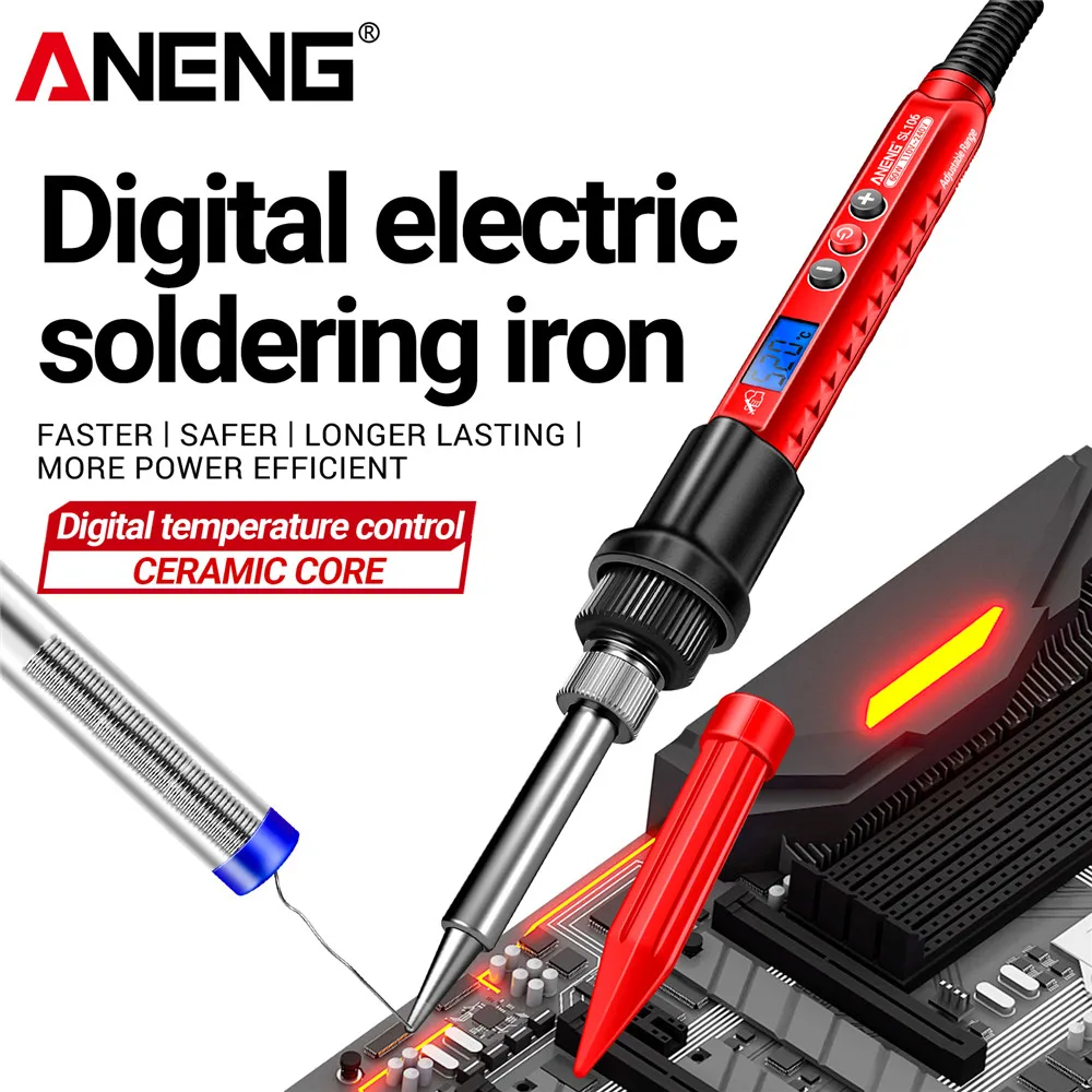 ANENG SL106 Electric Soldering Iron 110V/220V Adjustable Temperature Welding Solder US/EU Plug Professional Welding Tool thumbnail 3