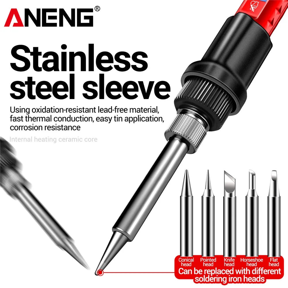 ANENG SL106 Electric Soldering Iron 110V/220V Adjustable Temperature Welding Solder US/EU Plug Professional Welding Tool thumbnail 2