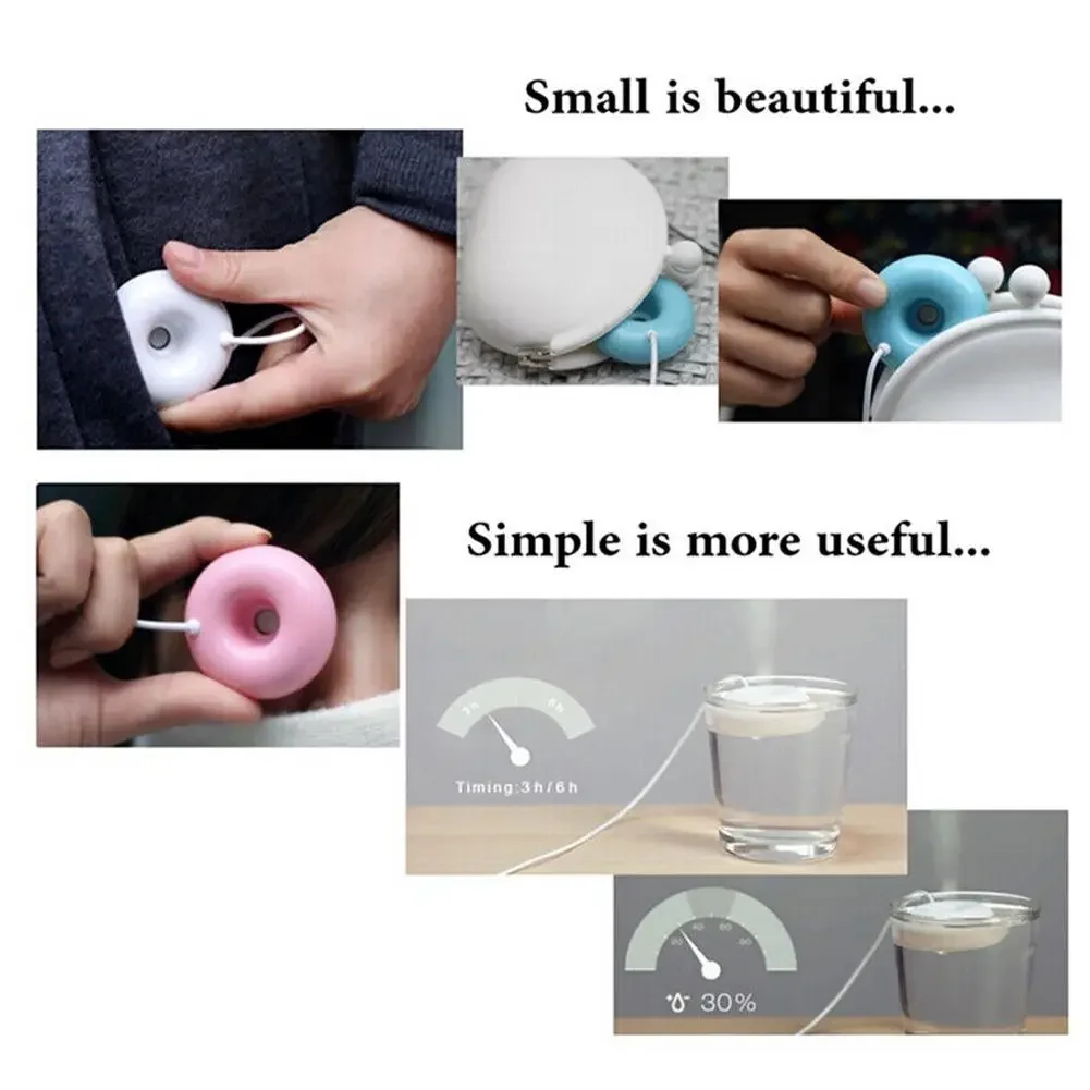 Mini Donut Negative Ion Humidifier USB Round Household Air Purifier for Home Office Desktop Donut Steam Diffuser Mini Sprayer thumbnail 5