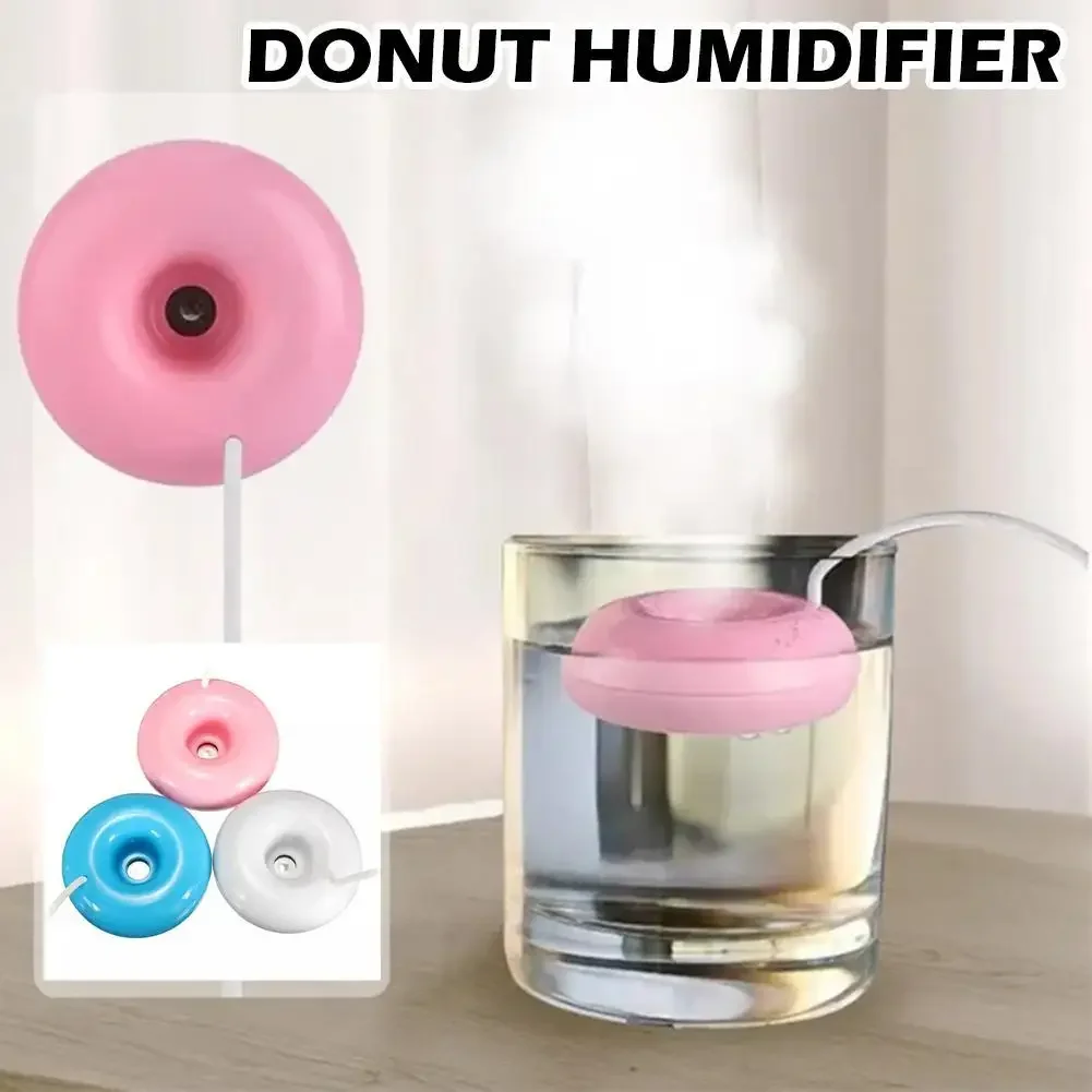 Mini Donut Negative Ion Humidifier USB Round Household Air Purifier for Home Office Desktop Donut Steam Diffuser Mini Sprayer thumbnail 2